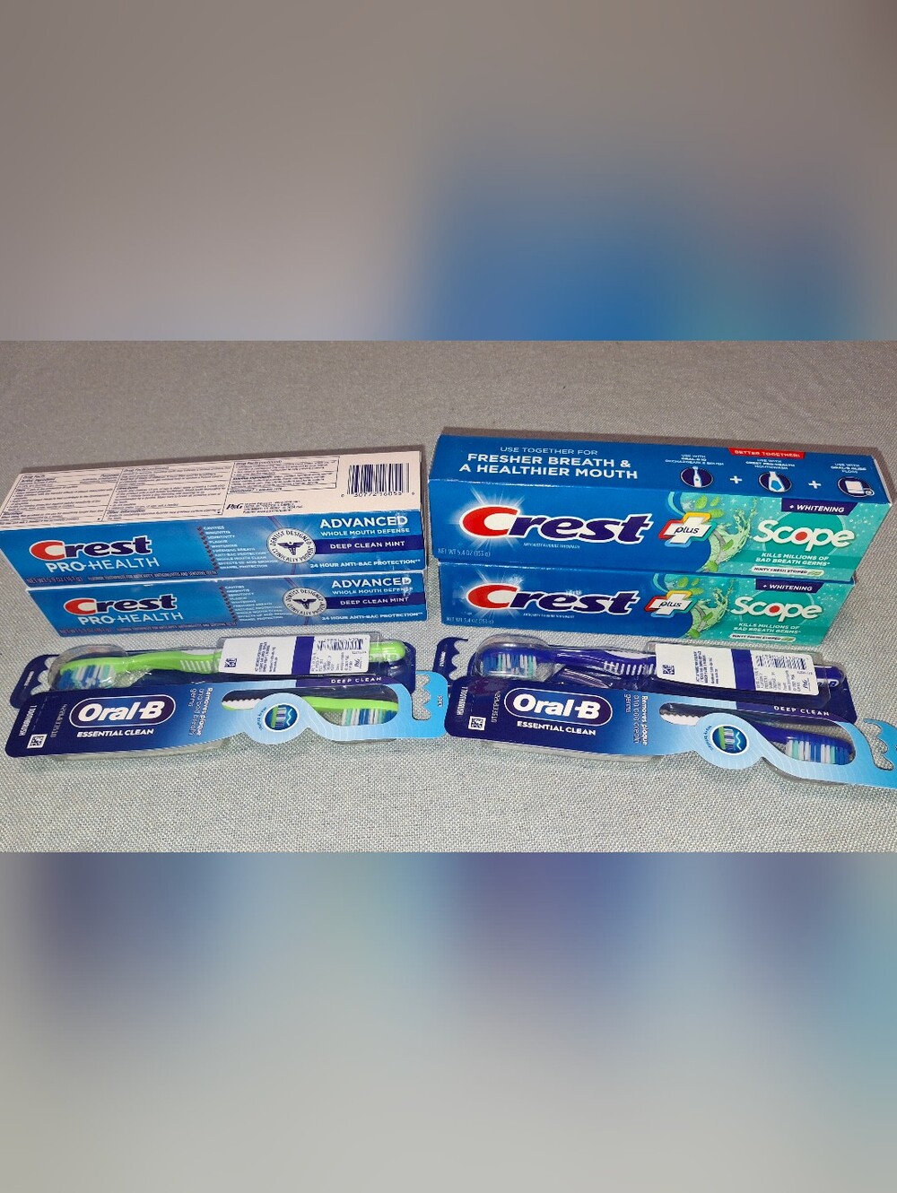 Crest Toothpaste & Oral-B Toothbrush 8pc Bundle Pro-Health Scope Exp 2027/2028